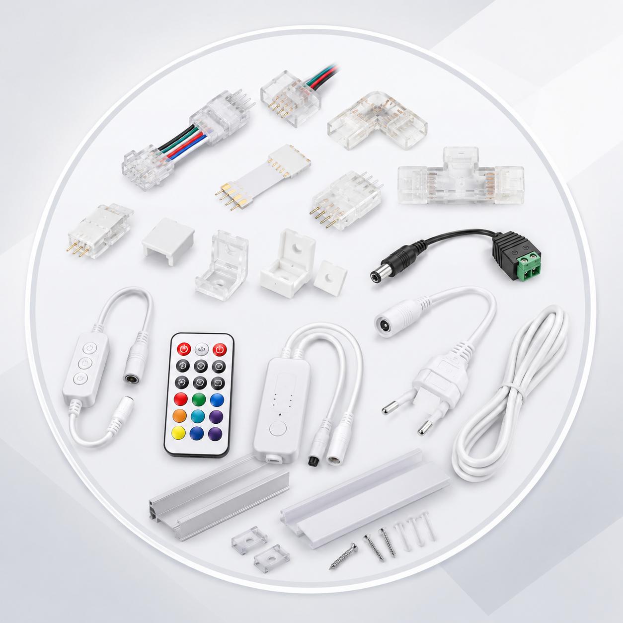 Phụ Kiện Led Dây – Jack Nối, Dimmer, Điều Khiển RGB